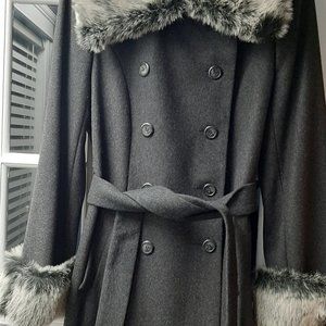 NEW Together Dark Grey Full Maxi Coat, Wool Blend.